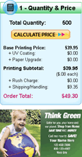 instant business card pricing