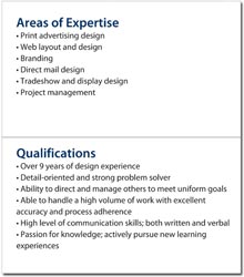 Special training experience skills and qualifications resume