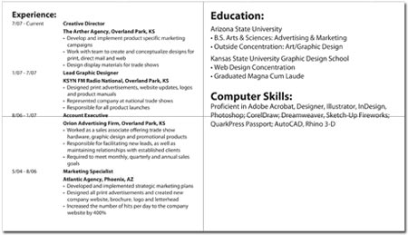 Special training experience skills and qualifications resume