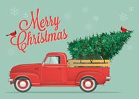Tree In Truck holiday card