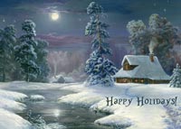 Winter Night holiday card