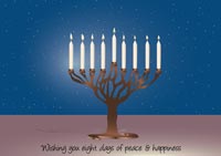 Hanukkah candles holiday card