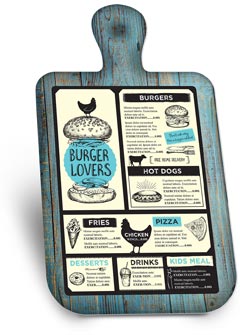 die cut menu design