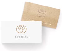 Embossed business card example.