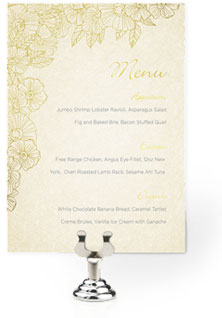 foil stamped menu