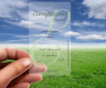 clear business card