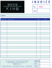 full color invoice form