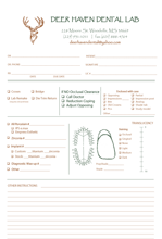 custom dental work form