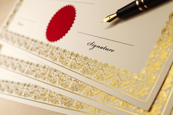 gold foil diploma