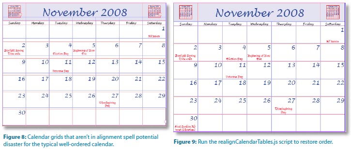 InDesign Calendar Page Examples