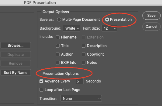 save photoshop file as pdf