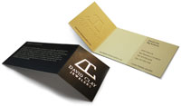 folded business card sample