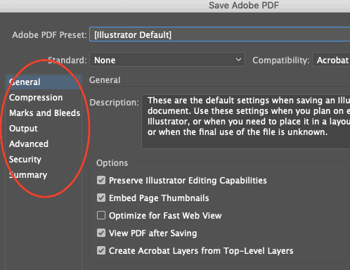 illustrator preset default