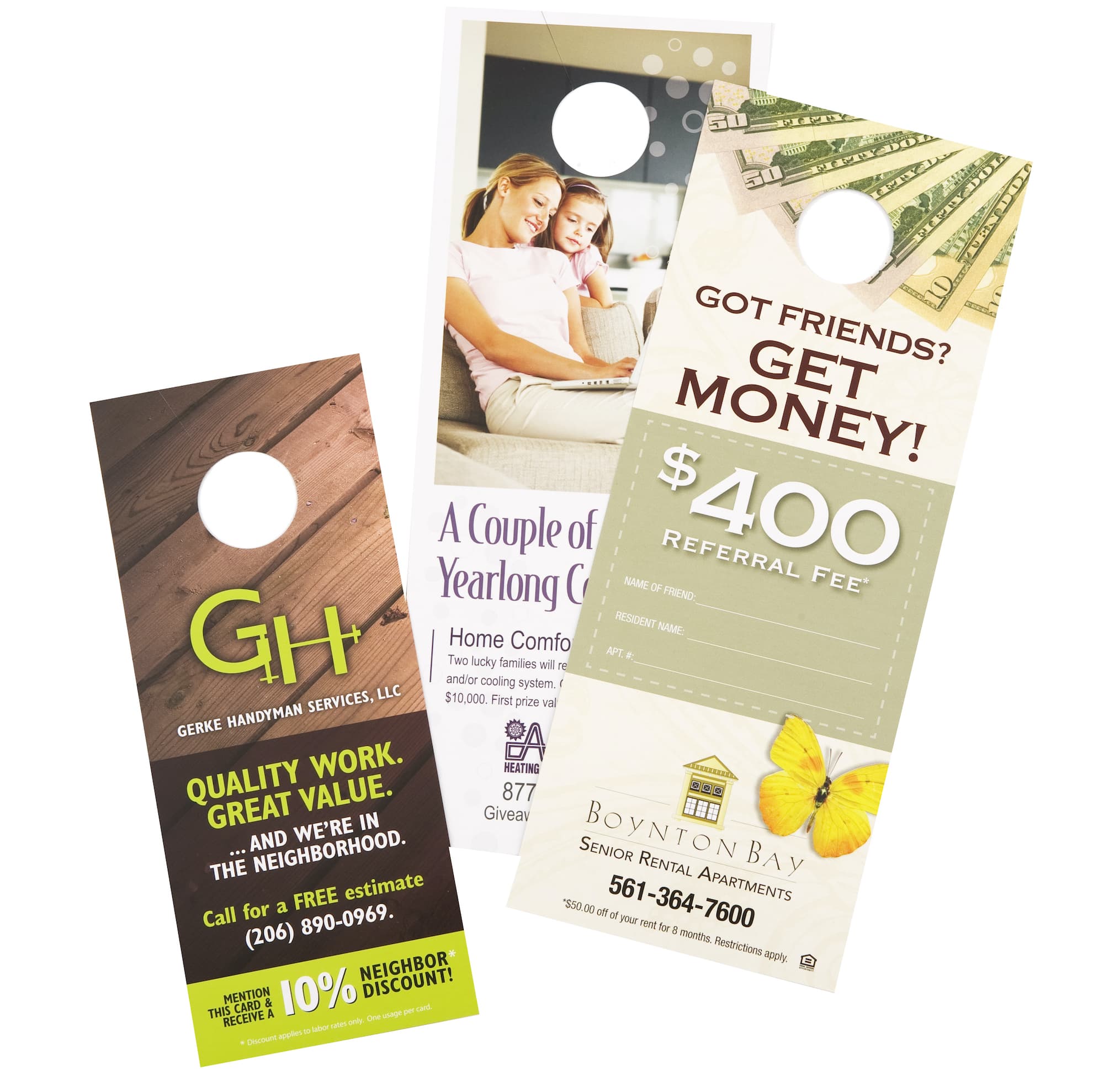 Door Hanger Printing - Glossy or Matte Paper Options