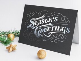 Foil stamping on custom Holiday Cards