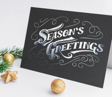 Foil stamping on custom Holiday Cards