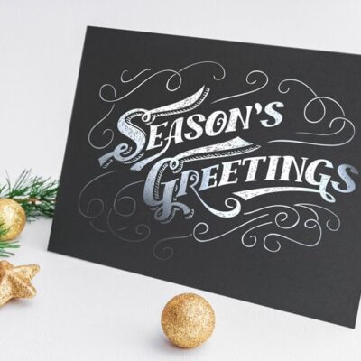 Foil stamping on custom Holiday Cards