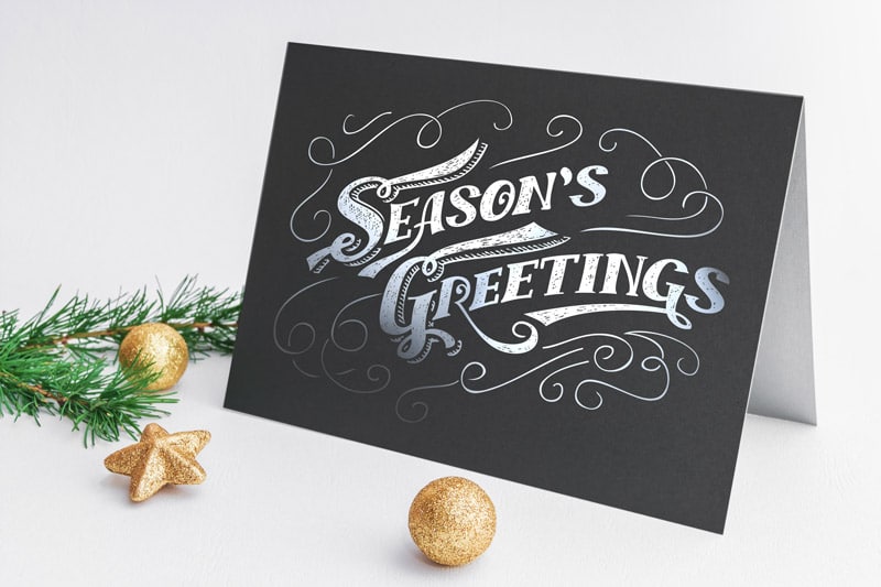 Foil stamping on custom Holiday Cards