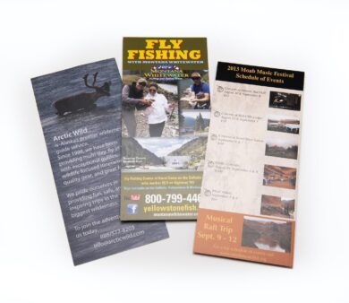 Flyers and brochures that can be mailed by Printing for Less.