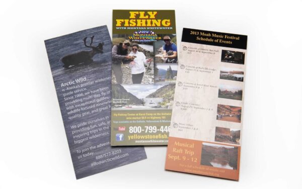 Flyers and brochures that can be mailed by Printing for Less.