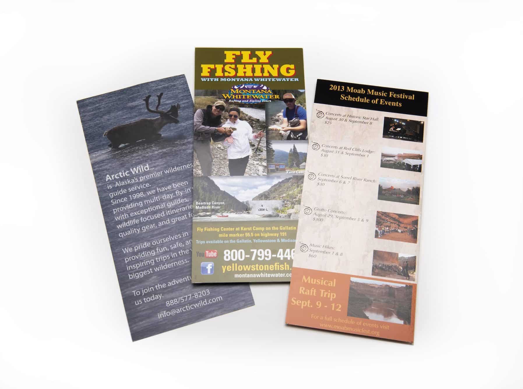 Flyers and brochures that can be mailed by Printing for Less.