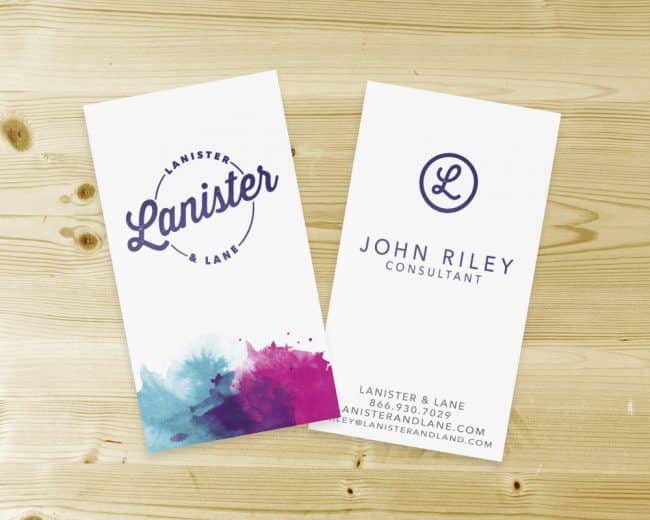 watercolor business card