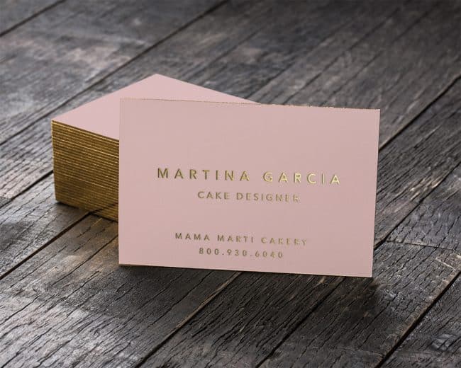 gold foil business card