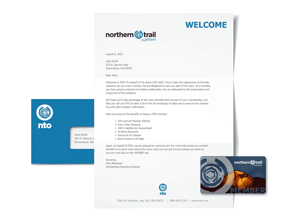 Digital printing and mailing services professional sample from Northern Trail Outfitters.