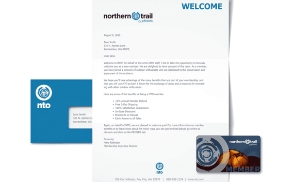 Digital printing and mailing services professional sample from Northern Trail Outfitters.