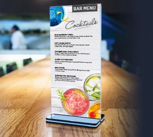 Custom bar menu printing.