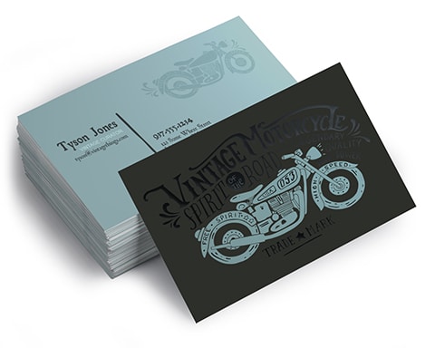 SPOT UV Vintage motorcycle business card