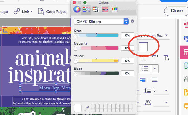 CMYK sliders in Adobe Acrobat