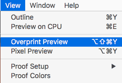 overprint preview selection screenshot