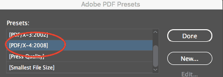 pdf presets pdf/x-4:2008