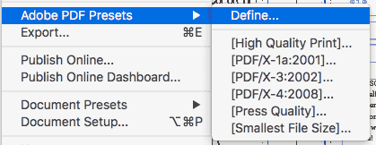 adobe pdf presets define