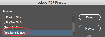 pdf presets smallest file size