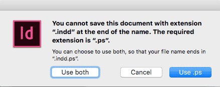 indesign warning message screenshot