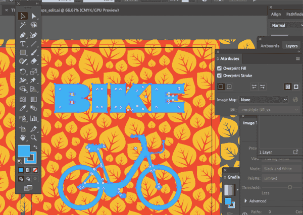 overprint preview is off