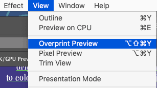 setting overprint preview in InDesign