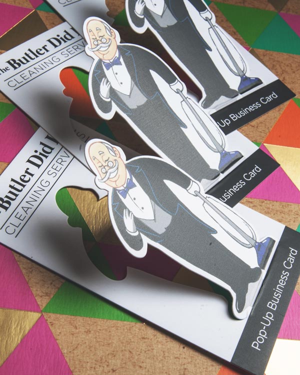 die cut popup business card