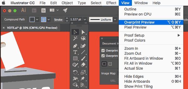 overprint preview screenshot