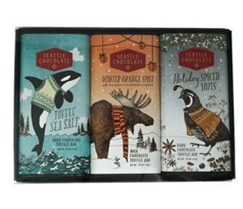 Seattle Chocolates Woodland Holiday Bar Trio
